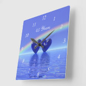 45e Jubileum Sapphire Hearts Vierkante Klok (Hoek)