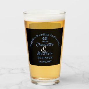 45e Jubileum Sapphire Wedding Gift Persoonlijk Glas