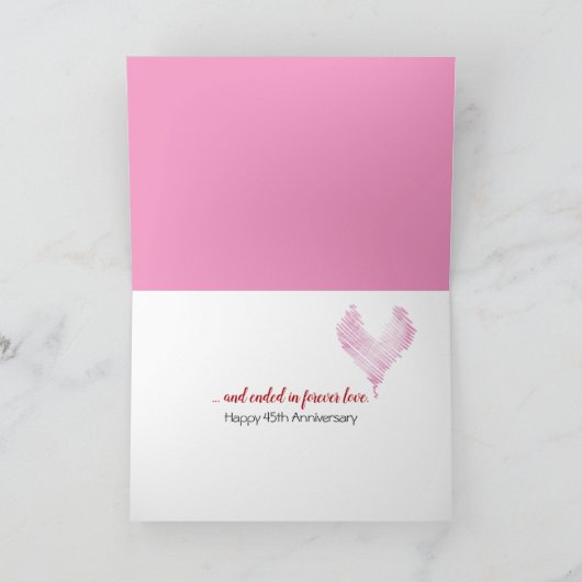 45e Jubileum Shoestring Heart en Sneakers Kaart (Binnen)