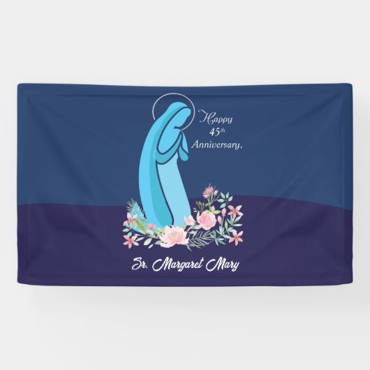 45e Jubileum van het religieuze leven Nun Pink Flo Spandoek (Horizontaal)