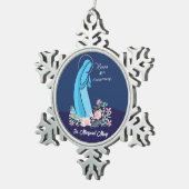 45e Jubileum van het religieuze leven Nun Pink Flo Tin Sneeuwvlok Ornament (Rechts)