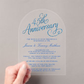 45e Jubileum van het Sapphire Wedding Acryl Uitnodigingen (Insitu (Draagbaar))