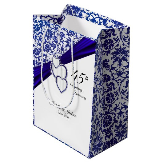 45e Jubileum van het Sapphire Wedding Medium Cadeauzakje (Achterkant Gekanteld)