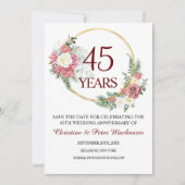 45e Jubileum van het Sapphire Wedding Save The Date (Voorkant)