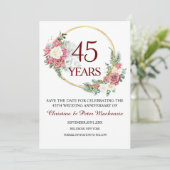 45e Jubileum van het Sapphire Wedding Save The Date (Staand voorkant)