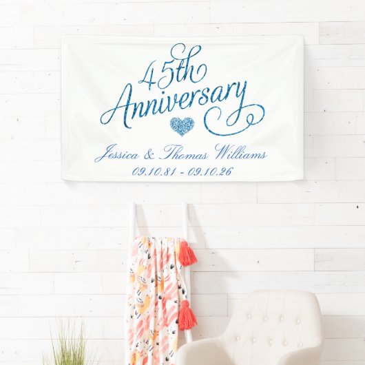 45e Jubileum van het Sapphire Wedding Spandoek (Insitu)