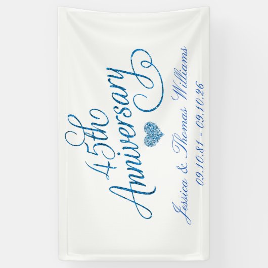 45e Jubileum van het Sapphire Wedding Spandoek (Verticaal)