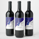 45e Jubileum van het Sapphire Wedding Wijn Etiket (Flessen)