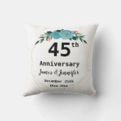 45e Jubileum voor bruiloft - Aangepaste namen en J Kussen (Achterkant)