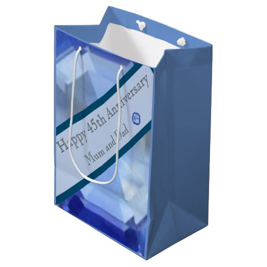 45e Jubileum voor bruiloft Medium Cadeauzakje (Voorkant Gekanteld)