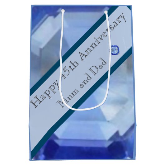 45e Jubileum voor bruiloft Medium Cadeauzakje (Achterkant)