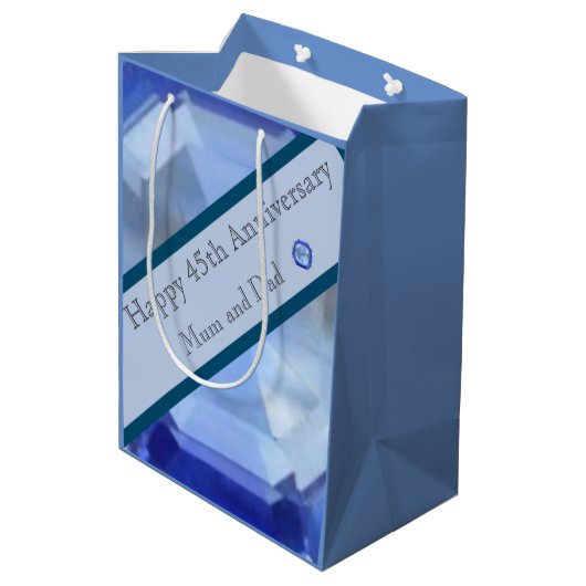 45e Jubileum voor bruiloft Medium Cadeauzakje (Achterkant Gekanteld)