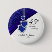 45e Jubileum voor bruiloft Ronde Button 5,7 Cm (Voorkant)