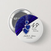 45e Jubileum voor bruiloft Ronde Button 5,7 Cm (Voorkant /achterkant)