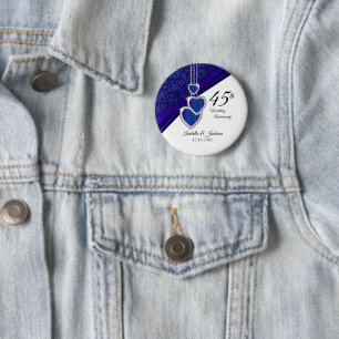 45e Jubileum voor bruiloft Ronde Button 5,7 Cm