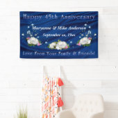 45e Jubileum Witte rozen en saffier Spandoek (Insitu)