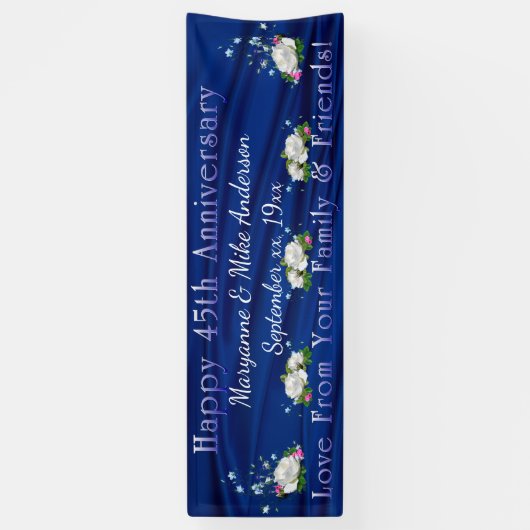 45e Jubileum witte rozen Sapphire - Aangepast Spandoek (Verticaal)