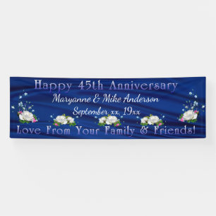 45e Jubileum witte rozen Sapphire - Aangepast Spandoek