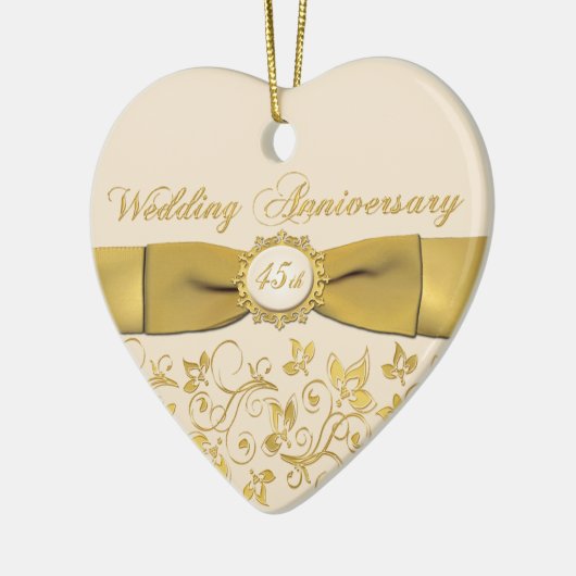 45e kerstversiering Jubileum bruiloft Keramisch Ornament (Links)