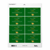45e klasse reunion Labels, groen en goud Etiket (Full Sheet)