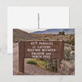 45e parallelle aanmelding in Gardiner, Montana Briefkaart (Voorkant / Achterkant)