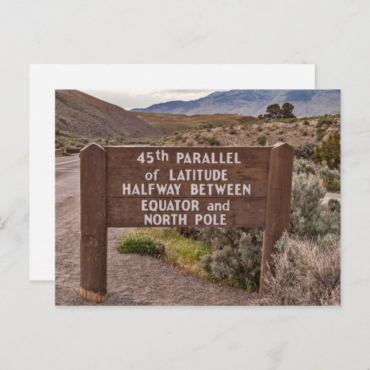 45e parallelle aanmelding in Gardiner, Montana Briefkaart (Voorkant / Achterkant)