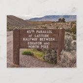 45e parallelle aanmelding in Gardiner, Montana Briefkaart (Voorkant)