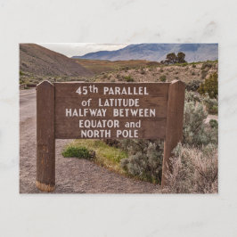 45e parallelle aanmelding in Gardiner, Montana Briefkaart