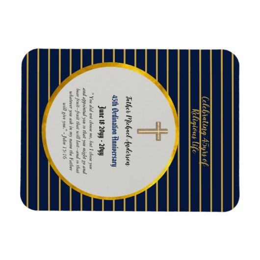 45e priesterwijding Priester Saffier Goud Magneet (Horizontaal)
