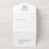 45e saffier bruiloft RSVP foto blauw All In One Uitnodiging (Buitenkant)