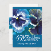 45e saffier huwelijksfeest uitnodiging blauw (Voorkant / Achterkant)