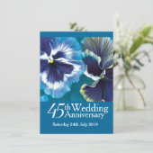 45e saffier huwelijksfeest uitnodiging blauw (Staand voorkant)