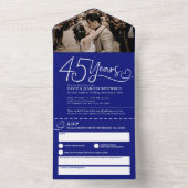 45e saffierbruiloft verjaardagsmaaltijd RSVP foto All In One Uitnodiging (Binnen)