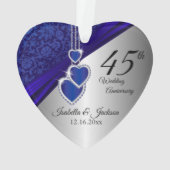 45e Saffieren Bruiloftsjubileum Aandenken Ornament (achterkant)