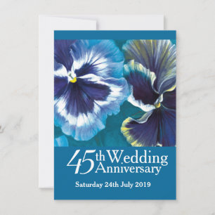 45e saffieren huwelijksfeest uitnodiging blauw