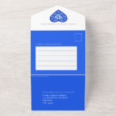 45e saffieren huwelijksjubileum hart blauwe foto all in one uitnodiging (Buitenkant)