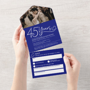 45e saffieren huwelijksjubileum maaltijd RSVP foto All In One Uitnodiging