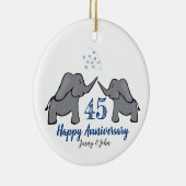 45e saffierolifantenverjaardag keramisch ornament (Rechts)