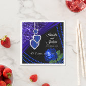 45e Sapphire Blue Glitter en Roos Jubileum Servet (Insitu)