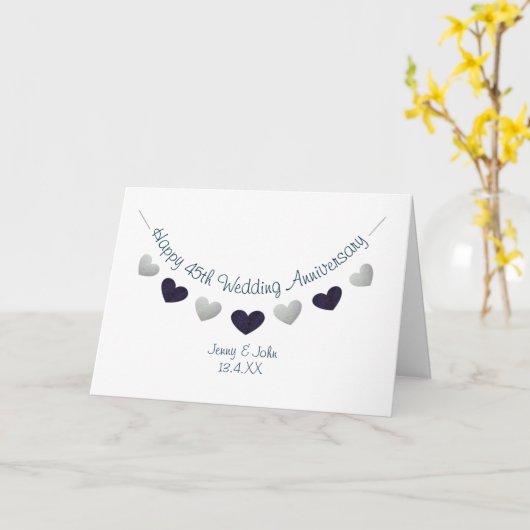 45e sapphire bruiloft huwelijksbunting kaart (Gele Bloem)