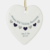 45e sapphire bruiloft huwelijksbunting keramisch ornament (Rechts)