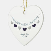 45e sapphire bruiloft huwelijksbunting keramisch ornament (Links)