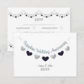 45e sapphire bruiloft huwelijksbunting RSVP kaartje (Voorkant / Achterkant)