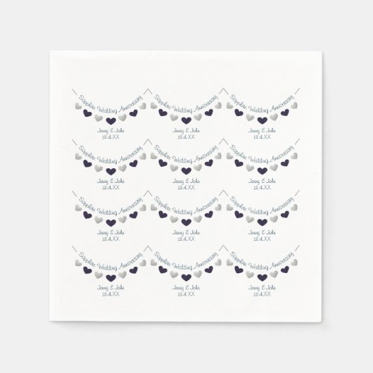 45e sapphire bruiloft huwelijksbunting servet (Voorkant)