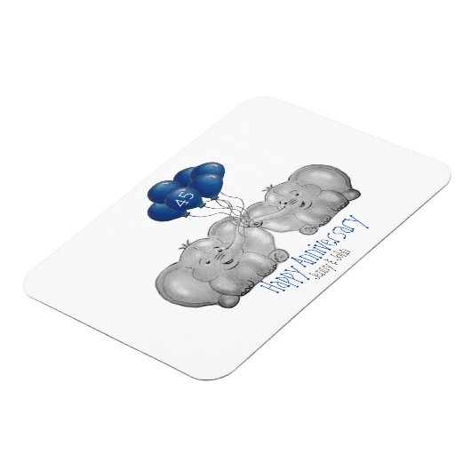 45e sapphire bruiloft - olifant magneet (Linkerzijde)