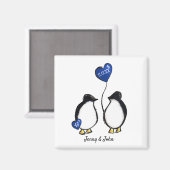 45e sapphire bruiloft trouwdag pinguïn gift magneet (Voorkant / Achterkant)