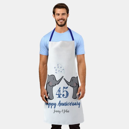 45e sapphire bruiloft trouwdag schattige olifant schort (Gedragen)