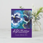 45e Sapphire Huwelijksfeest Uitnodiging blauw (Staand voorkant)