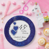 45e Sapphire Jubileum Keepomwille Design Papieren Bordje (Feest)