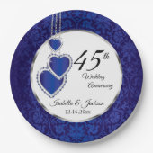 45e Sapphire Jubileum Keepomwille Design Papieren Bordje (Voorkant)